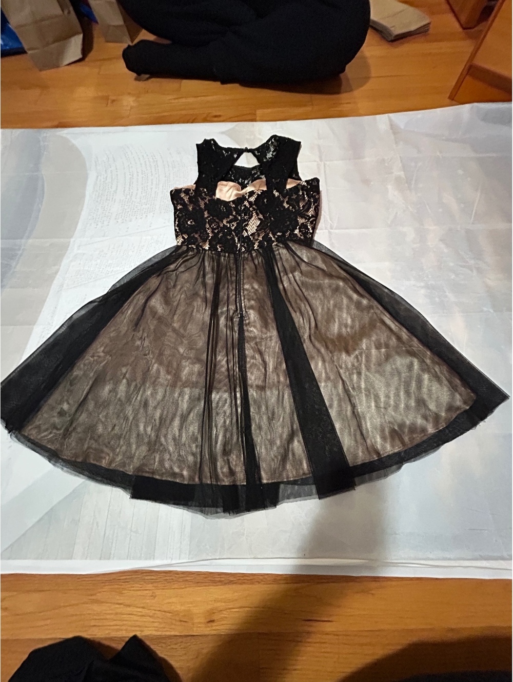 La Scala black lace party dress Clothing00144